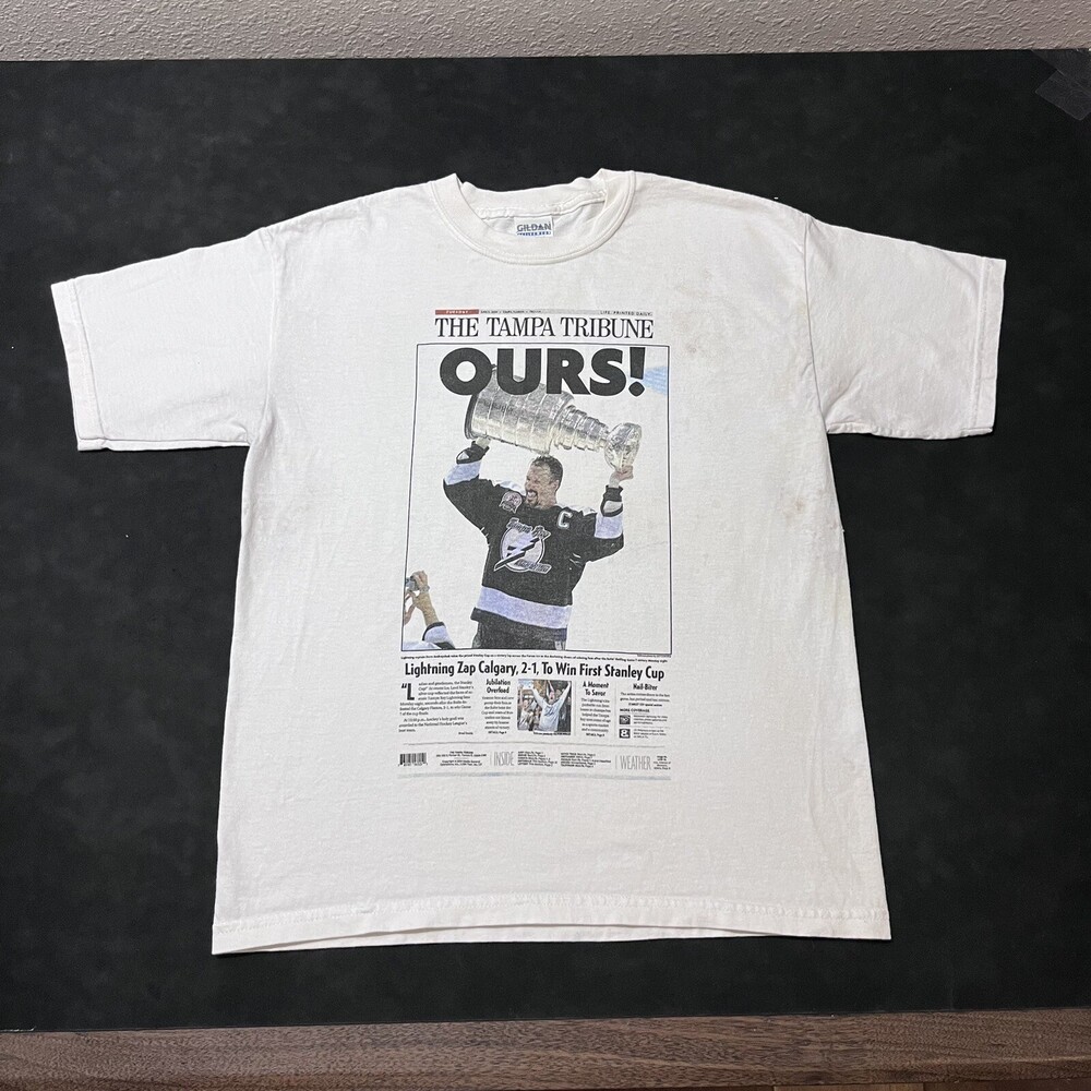 Tampa Bay Lightning Shirt Stanley Cup Champions Vintage St. Louis Newspaper Tee